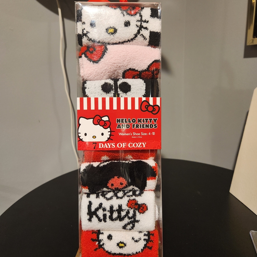 Hello Kitty Womens Socks - Red, Pink, Black